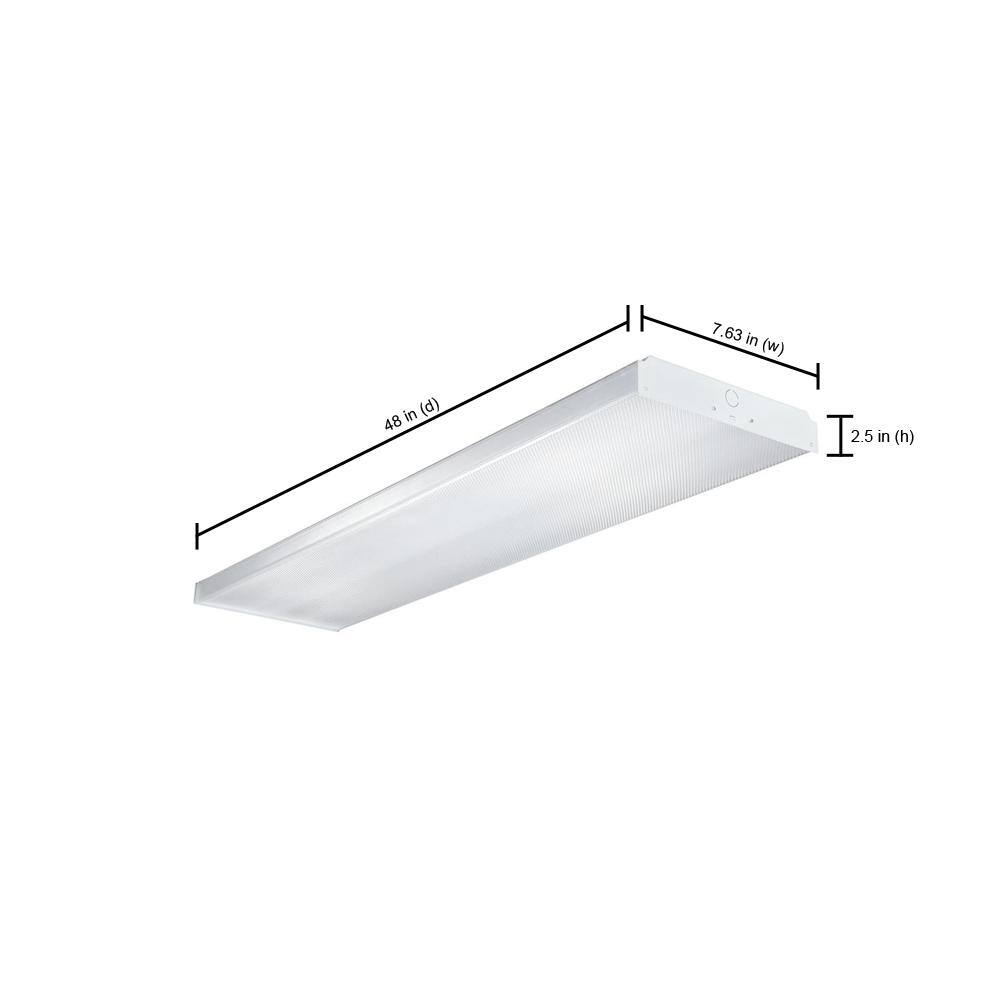 Metalux 32-Watt 2-Light White Fluorescent Wraparound Flushmount Ceiling Light Fixture WN-232A-UNV-EB81-U