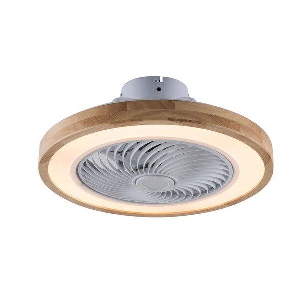 Modern Wood Enclosed LED Diammable Caged Ceiling Fan - 20in Shopping - The Best Deals on Ceiling Fans | 40106258