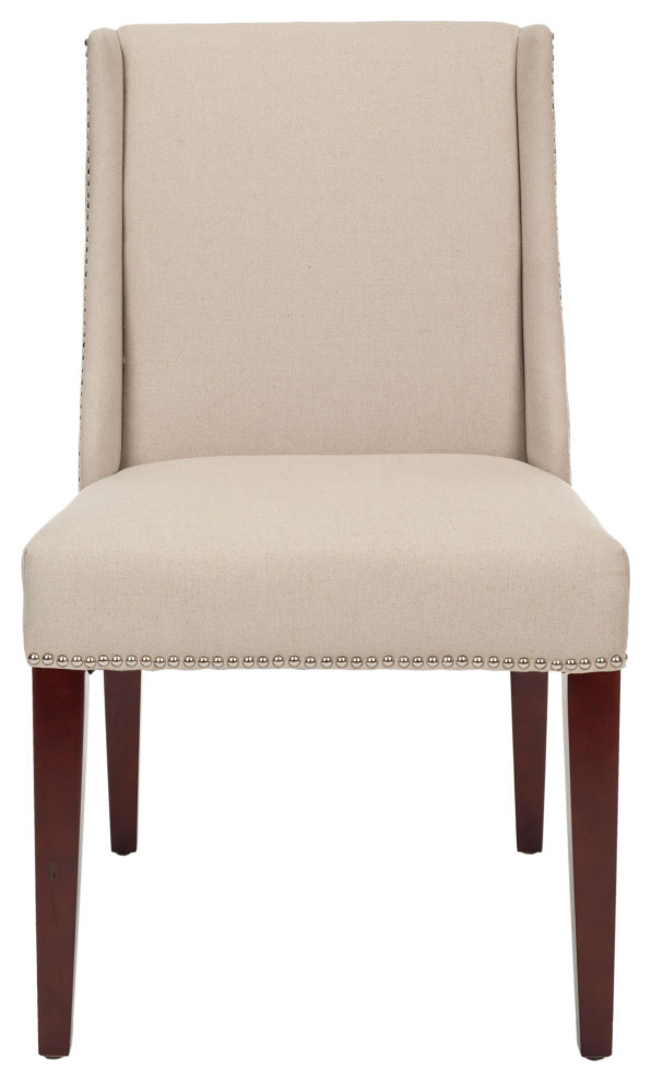 Baylee 21  x27 x27h Arm Chair   Silver Nail Head Taupe   Transitional   Dining Chairs   by AED Luxury Home Decor  Houzz