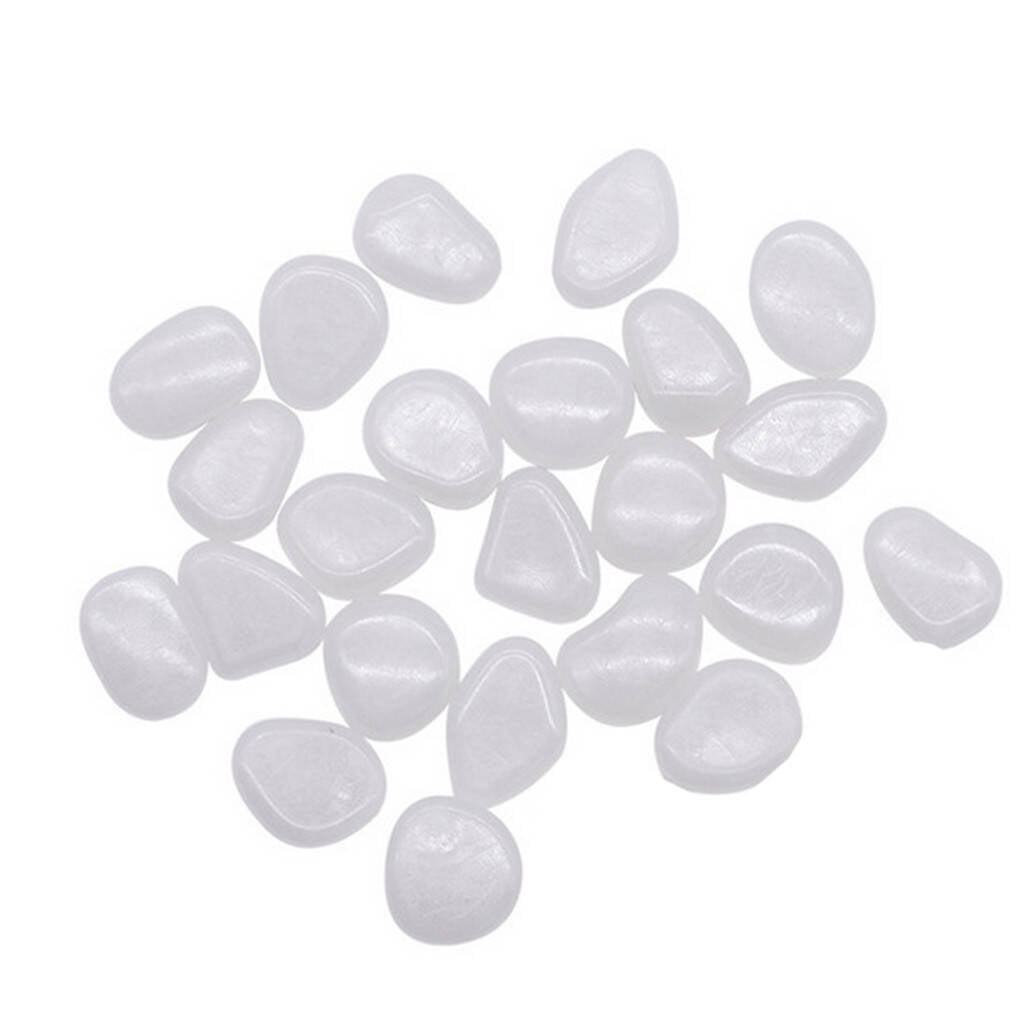 Follure 100pcs Glow in The Dark Pebbles Luminous Stones Rocks for Garden Aquariums Deco