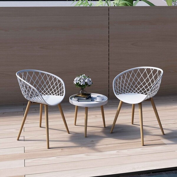 Jamesdar Kurv 3 Piece MidCentury Modern Patio Chat Set