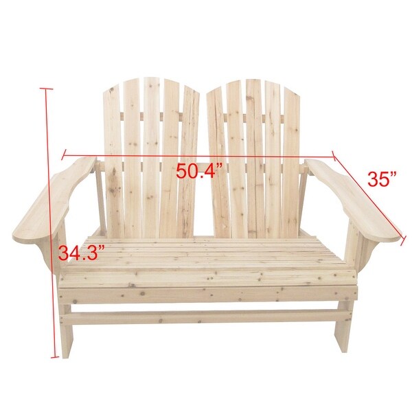 PATIO FESTIVAL Wooden Adirondack Loveseat