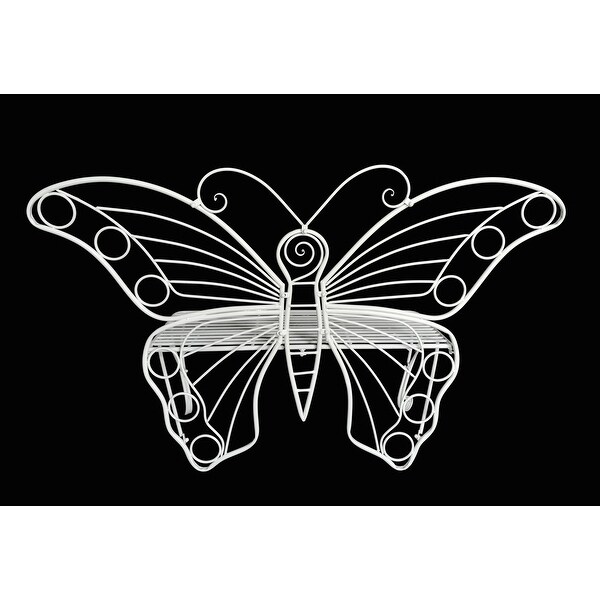 White Metal Butterfly Bench