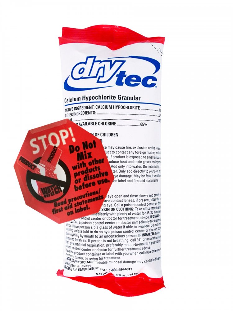 Dry Tec 68% Calcium Hypochlorite Granular Swimming Pool Shock - 1 lb