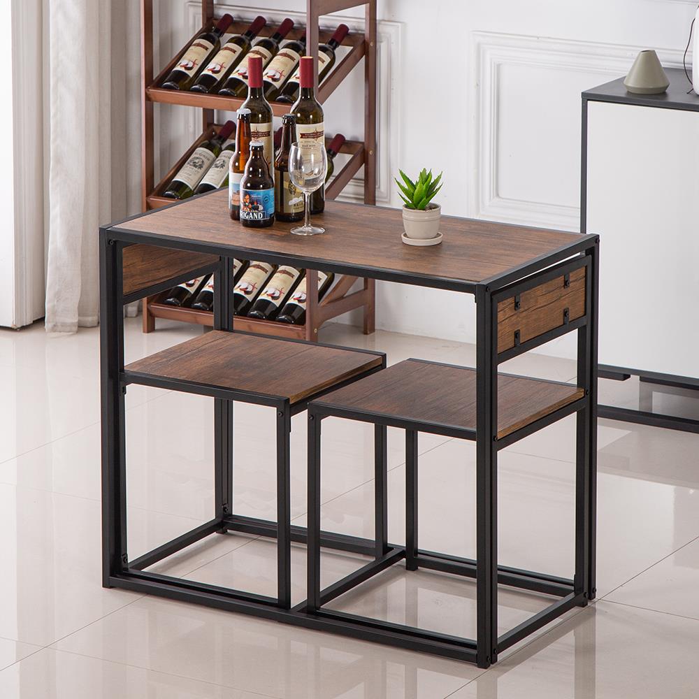 Ktaxon  Industrial 3-Piece Dining Table and 2 Chair Set for Small Space in The Dining Room or Kitchen