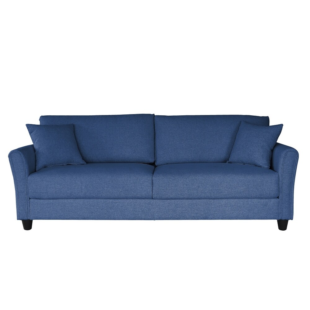 Blue Linen Three seat Sofa