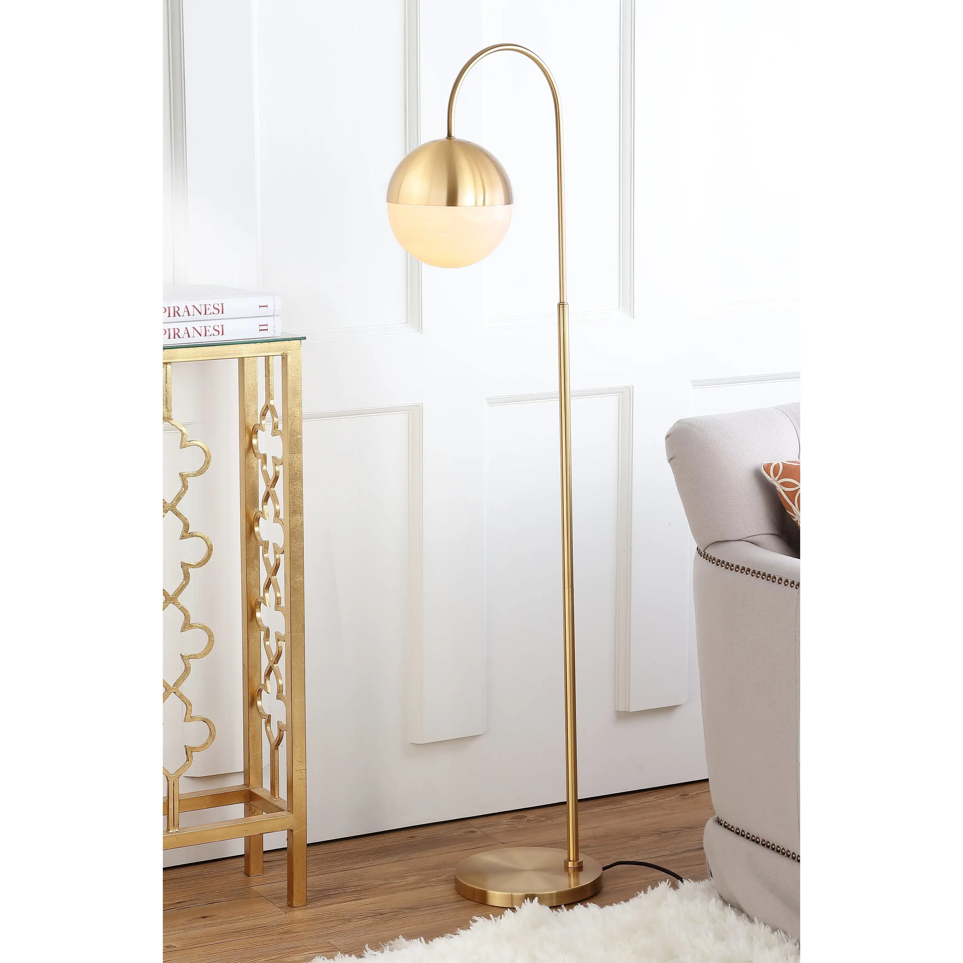 SAFAVIEH Lighting 56-inch Jonas Brass LED Floor Lamp - 15.25