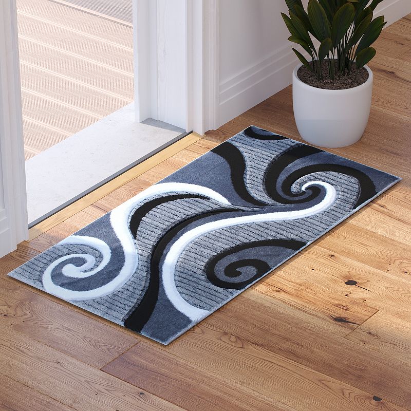 Masada Rugs Masada Rugs Sophia Collection 2'x3' Modern Contemporary Hand Sculpted Area Rug in Gray