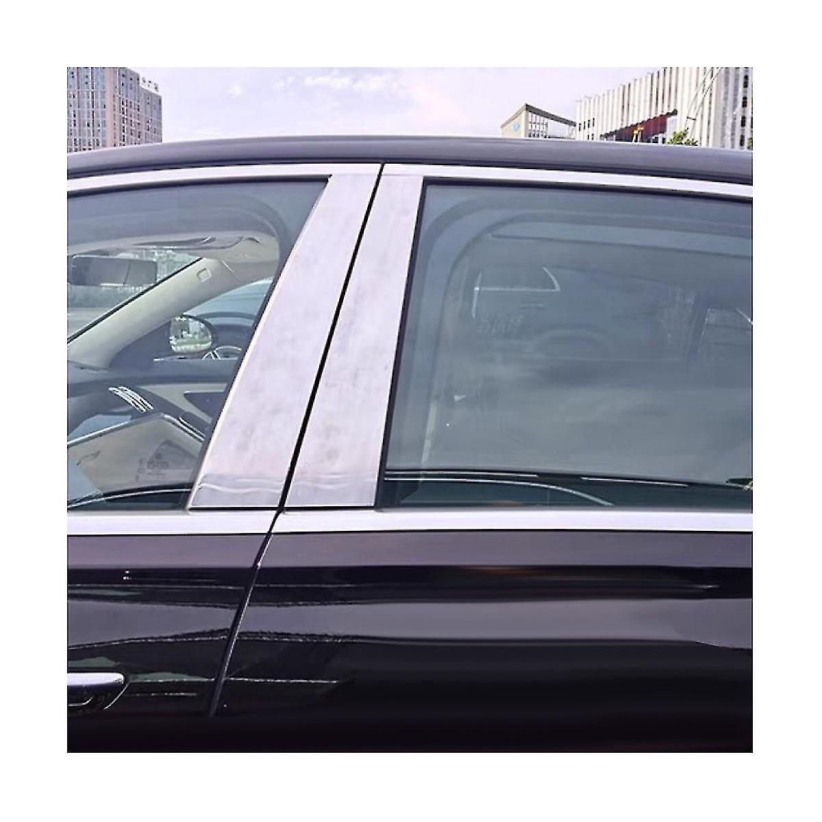 4pcs Exterior Window B Pillar Bright Strip Stickers For S Class 2021-2023 Center Post Aluminum Trim Panel