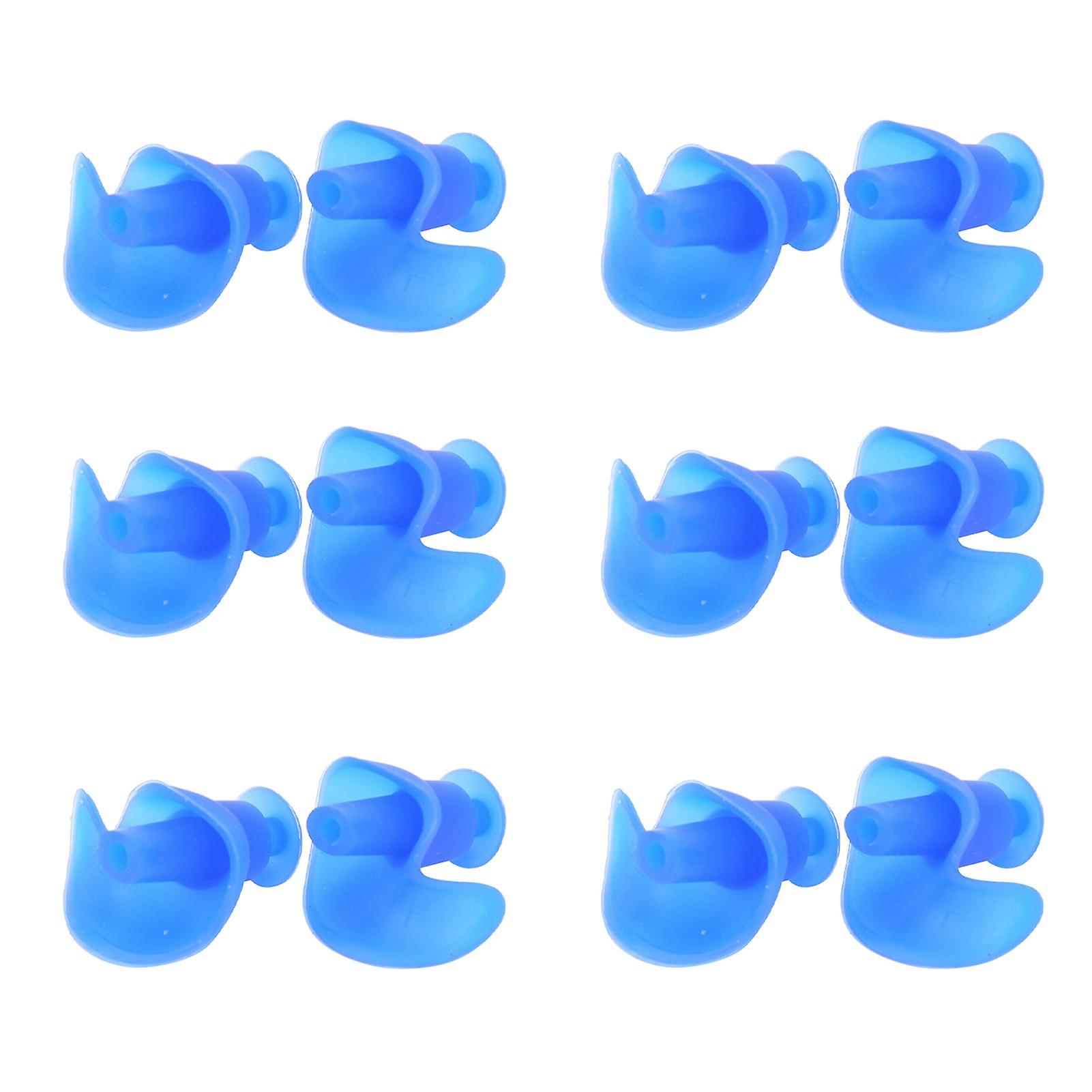 6 Pairs Silicone Swimming Diving Spiral Ear Plugs Professional Adult Dust Proof Earplugs(blue )