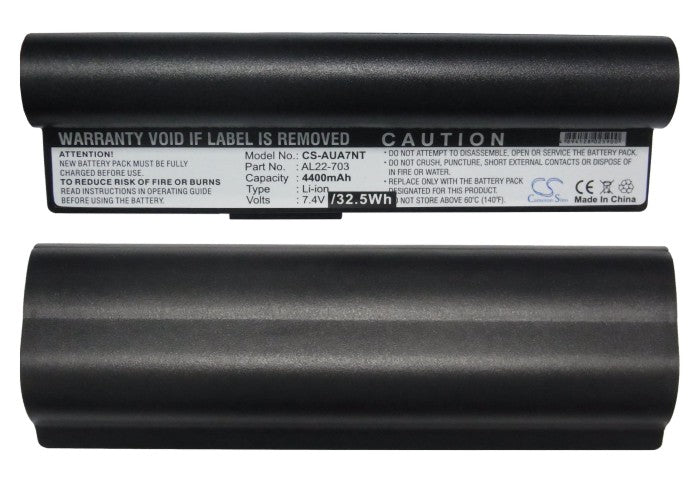 Asus Eee PC 701SD Eee PC 701SDX Eee Black 4400mAh Replacement Battery BatteryClerkcom Laptop and Notebook