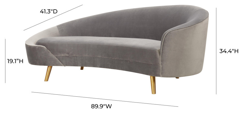 Cleopatra Velvet Sofa   Midcentury   Sofas   by TOV Furniture  Houzz