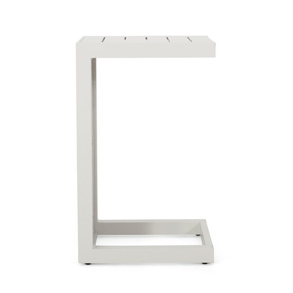 Outdoor Cshaped Table with a Sleek Aluminum Frame and Conveniently Versatile Design