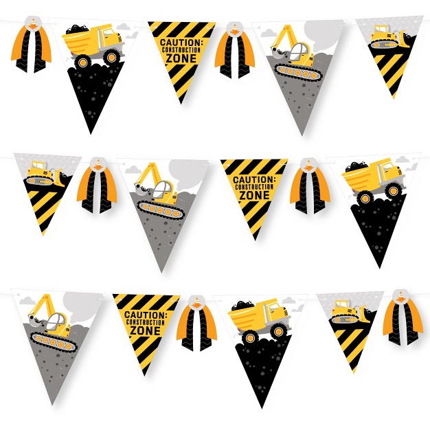 Big Dot Of Happiness Dig It Construction Party Zone Diy Baby Shower Or Birthday Party Pennant Garland Decoration Triangle Banner 30 Pieces