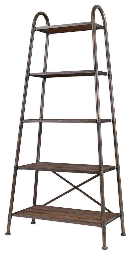 Uttermost Zosar Urban Industrial Etagere   Modern   Bookcases   by Zin Home  Houzz