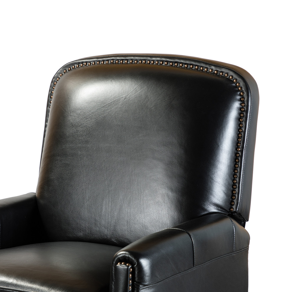 Genuine Leather Cigar Recliner With Nail Head Trim   Transitional   Recliner Chairs   by Karat Home  Houzz