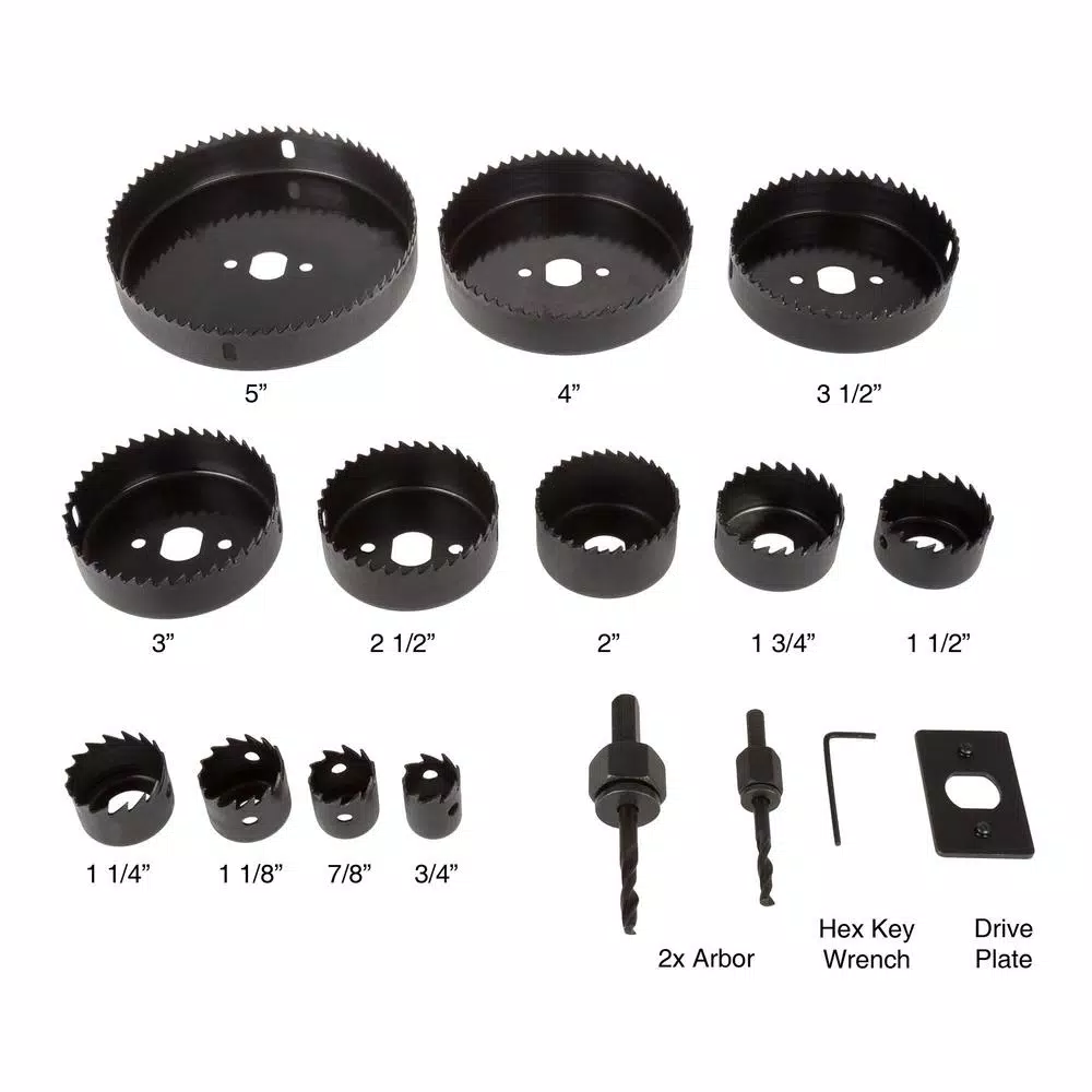 Stalwart 16-Piece Hole Saw Kit and#8211; XDC Depot