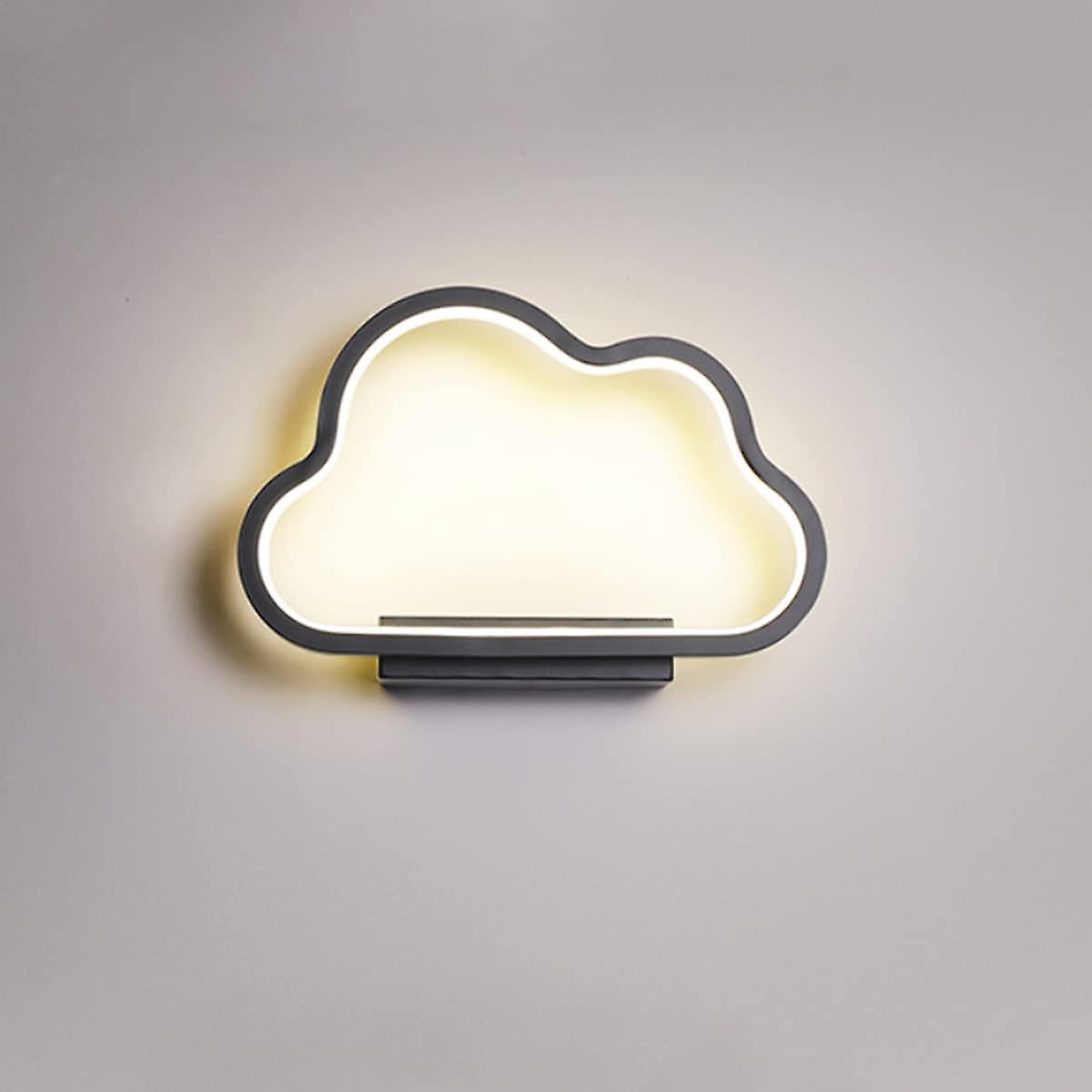 20w Led Indoor Wall Light，cloud Shape，tricolor Dimmable，ra85(black)