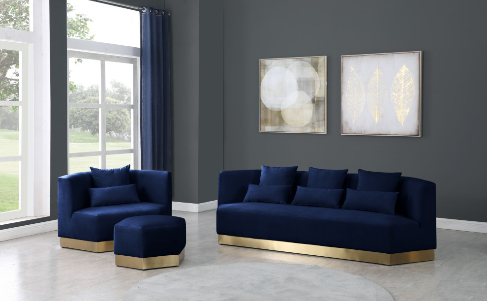 Marquis Velvet Upholstered Set   Contemporary   Armchairs And Accent Chairs   by Meridian Furniture  Houzz