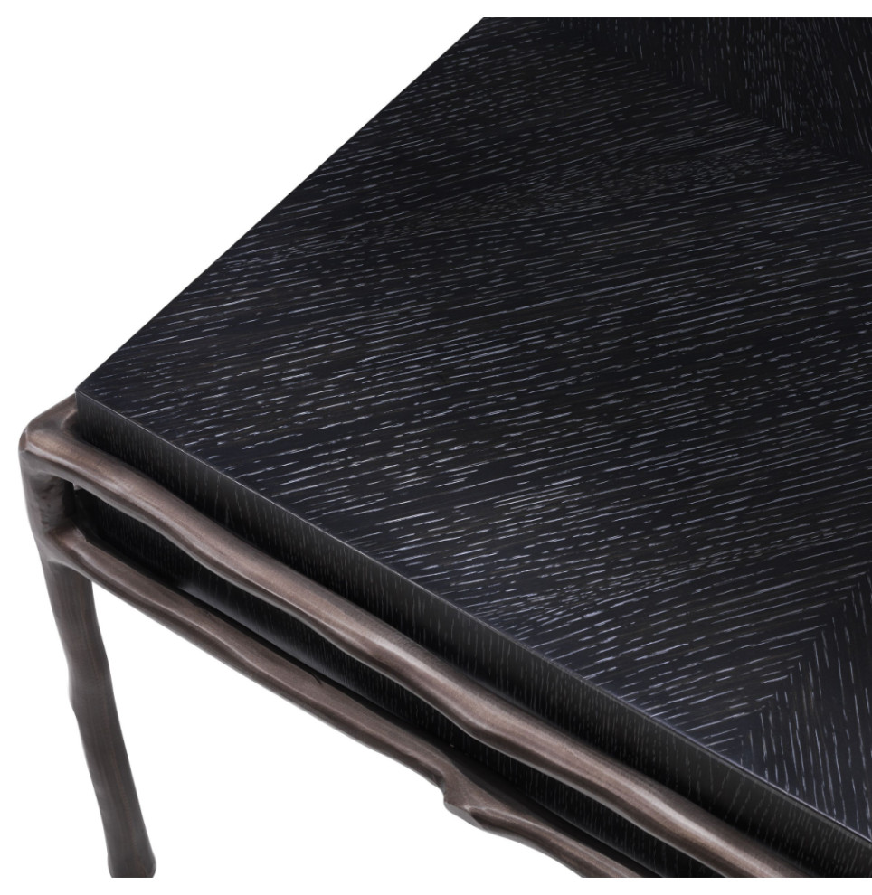 Charcoal Oak Square Side Table  Eichholtz Premier   Transitional   Side Tables And End Tables   by Oroa   Distinctive Furniture  Houzz