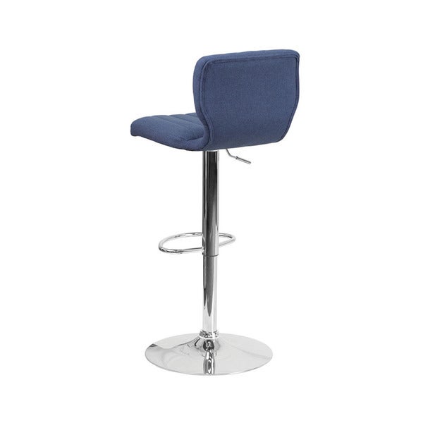 Offex Chrome/Fabric Height-adjustable Swivel Bar Stool