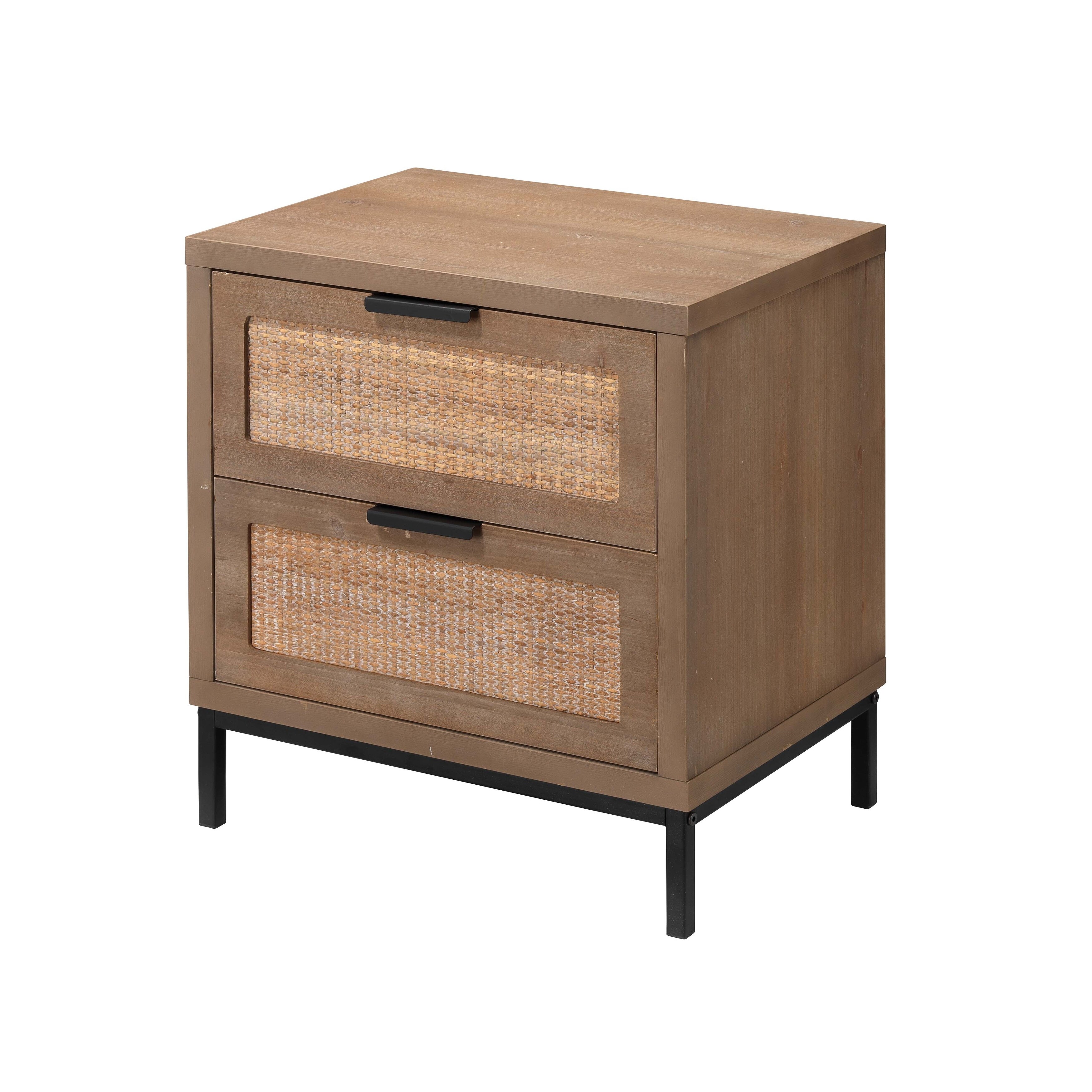 Alden Décor Ian 2 Drawer Side Table