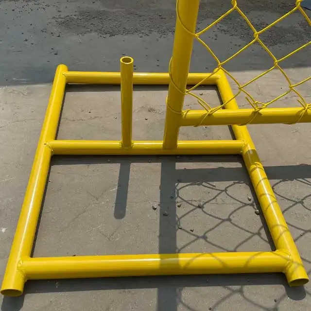 Supplies 6ft x 10ft Yellow PVC Coated Chain Link Temporary Fence For Construction Site.