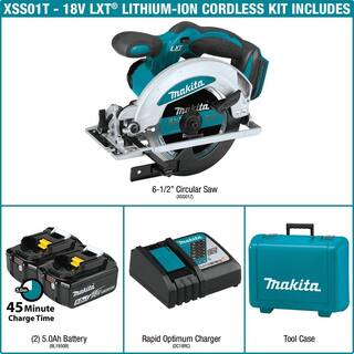 Makita 18V 5.0 Ah LXT Lithium-Ion Cordless 6-12 in. Circular Saw Kit XSS01T