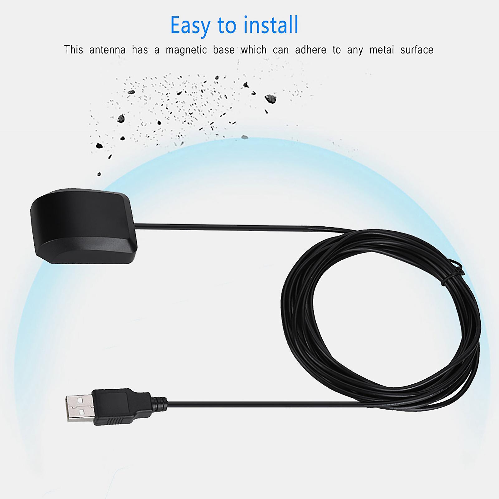 2 In 1 Car Gps Glonass Antenna Aerial Adapter Usb Port With 3 Meters Cable