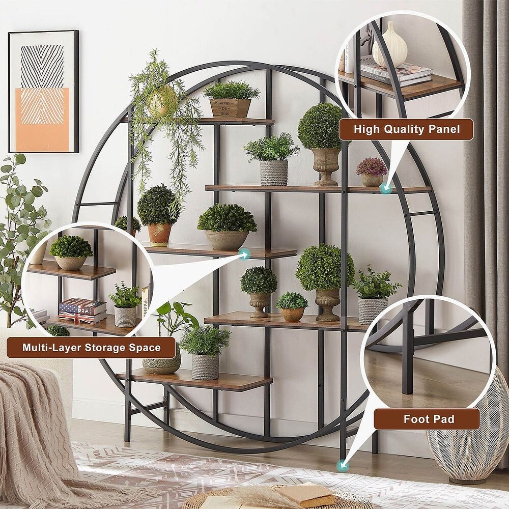 Round 5 Tier Metal Plant Stand Bookshelf Display Shelf