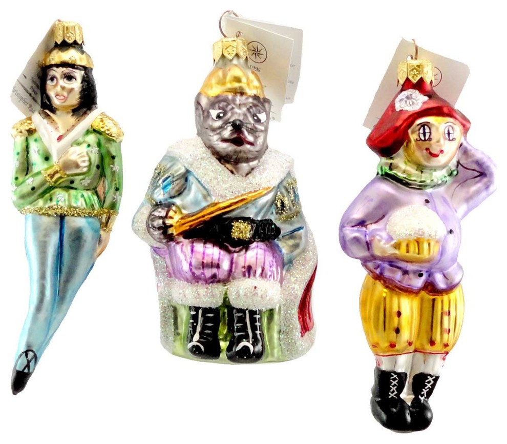 3 Piece Christopher Radko Nutcracker Suite Ii Blown Glass Ornament Prince Mouse   Contemporary   Christmas Ornaments   by Story Book Kids Inc  Houzz