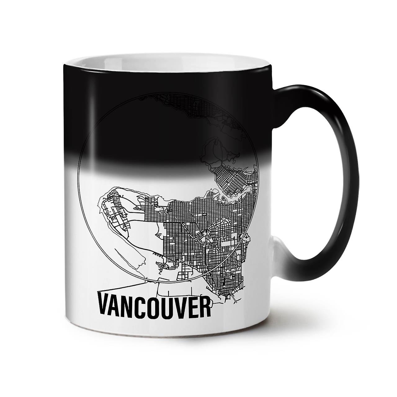 Canada Big Vancouver NEW Black Colour Changing Tea Coffee Ceramic Mug 11 oz | Wellcoda