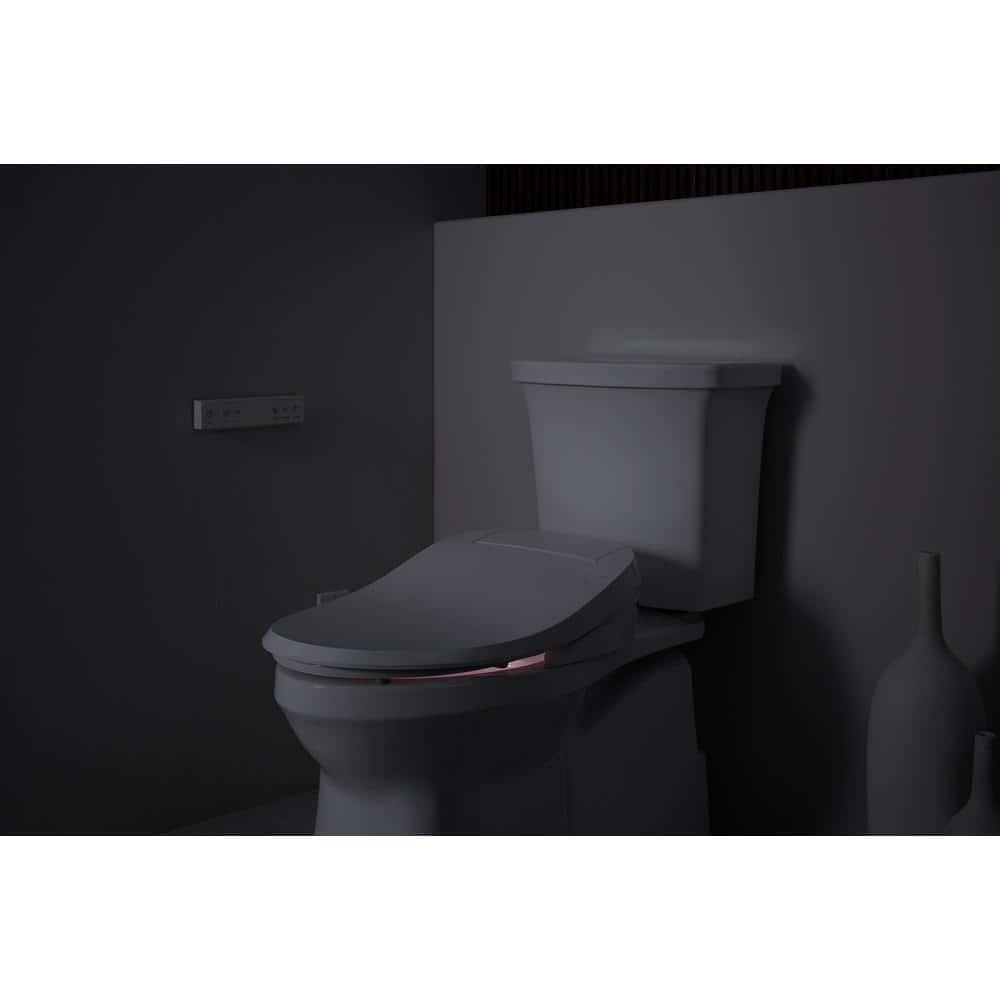 KOHLER C3430 Electric Heated Nightlight Remote Control Bidet Seat for Elongated Toilet in White