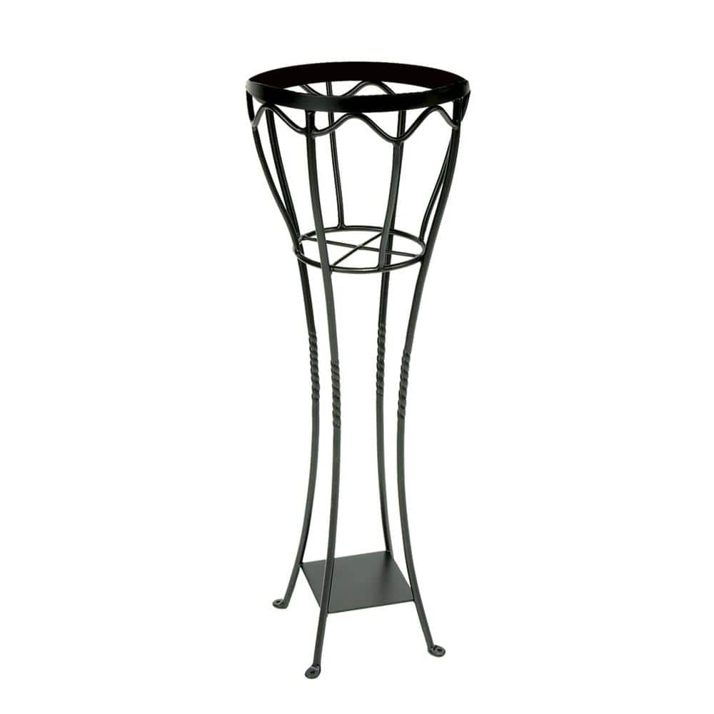 ACHLA DESIGNS 40.5 in. Tall Graphite Powder Coat Iron Indoor/Outdoor Elegant Verandah Plant Stand VPS-04