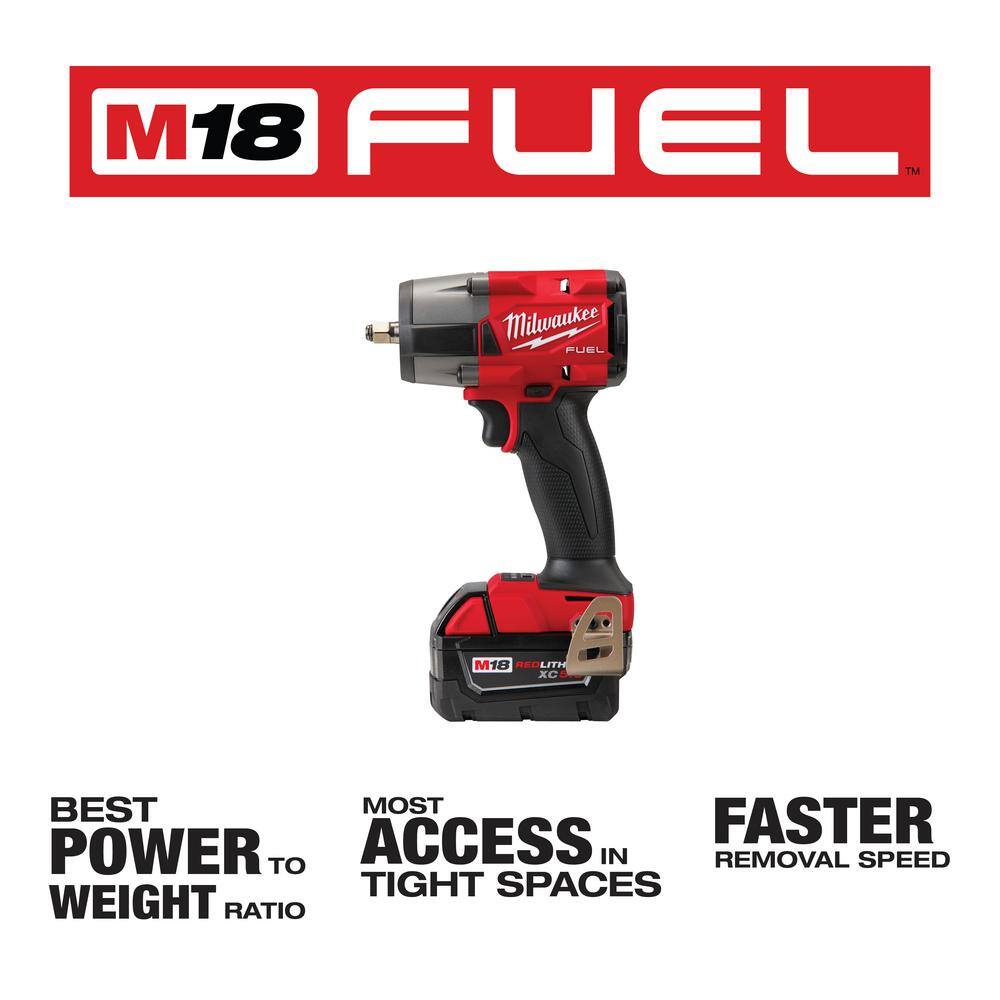 MW M18 FUEL 18V Lithium-Ion Brushless Cordless 12 in. and 38 in. Impact Wrench with Friction Ring Kit (2-Tool) 2767-21B-2960-20