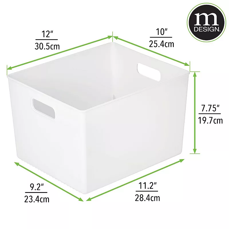 mDesign 12 x 10 x 8 Plastic Kitchen Pantry Storage Organizer Container Bin - 2 Pack