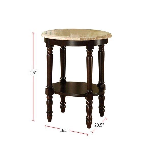 Wooden Oval End Table in Dark Cherry