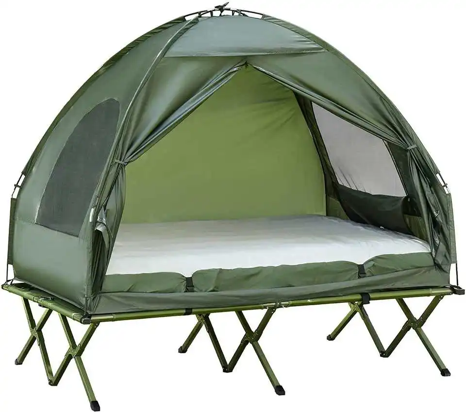 New Design Large Cot Tent Compact Pop Up Portable Folding Outdoor Elevated  In One Camping Hiking Cot Tent for camps