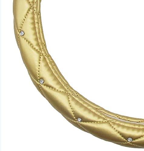 Leather Auto Car Steering Wheel Cover，anti Slip Comfort Elegant Universal 15 Inch，gold