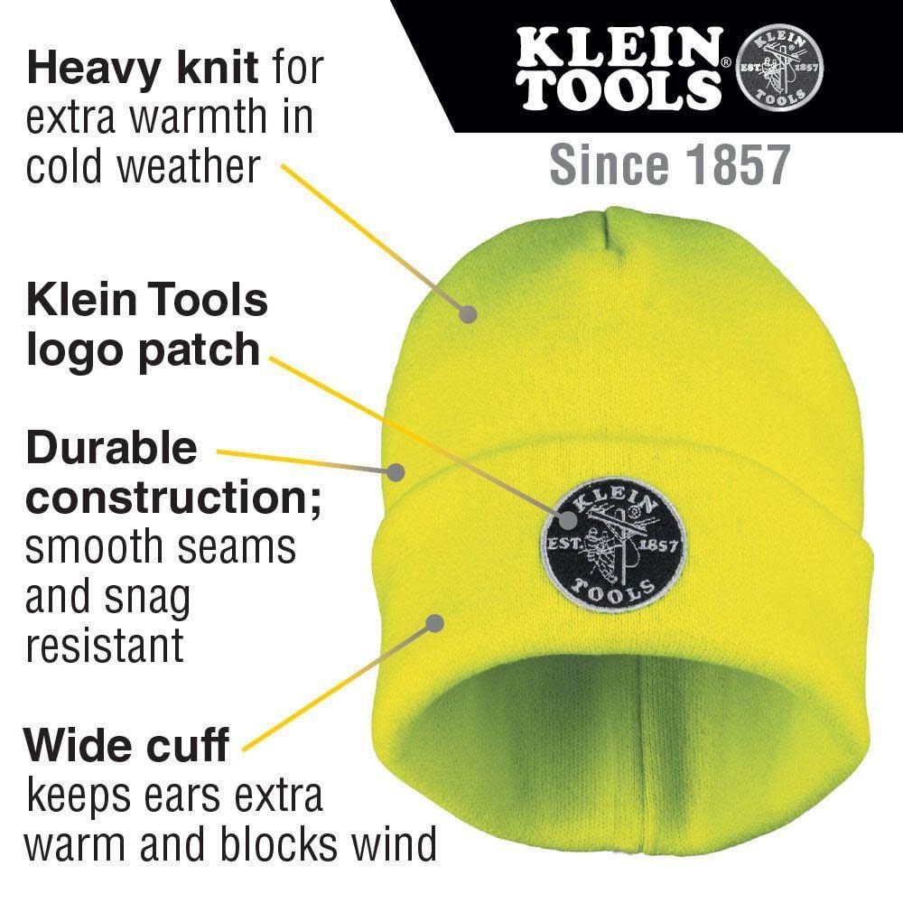 Klein Tools Heavy Knit Hat High Visibility Yellow 60568 from Klein Tools