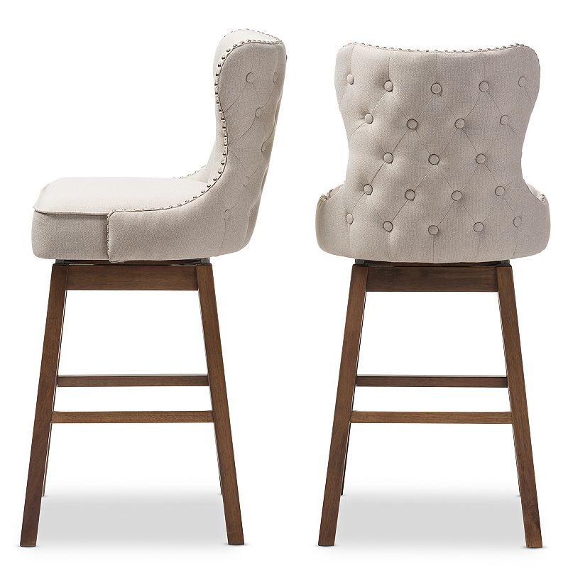 Baxton Studio Gradisca Swivel Bar Stool 2-piece Set