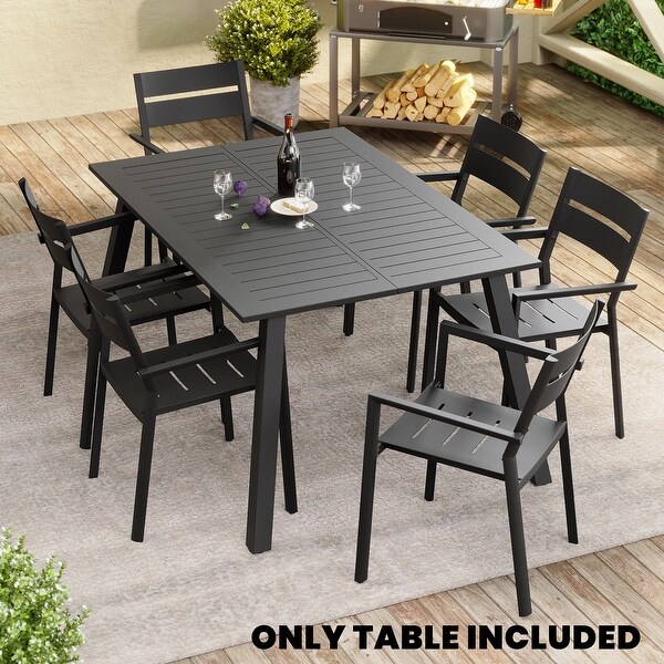 Black Outdoor Expandable Aluminum Dining Table