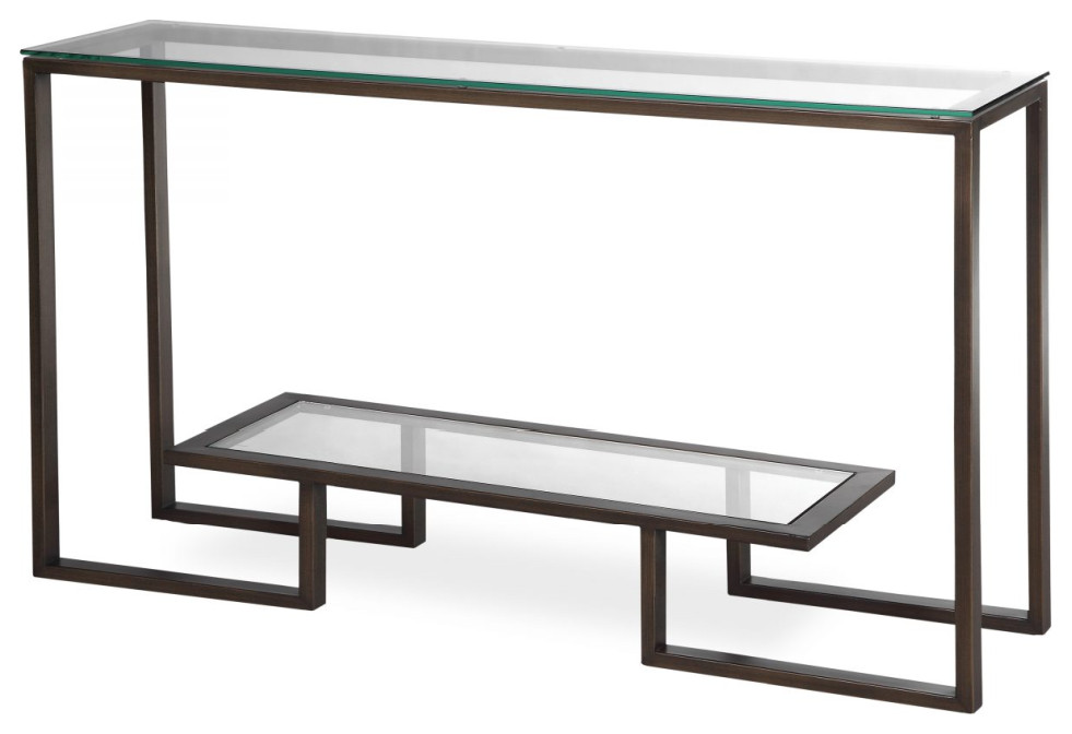 Glass Bronze Console Table  Liang  ampEimil Mayfair   Industrial   Console Tables   by Oroa   Distinctive Furniture  Houzz