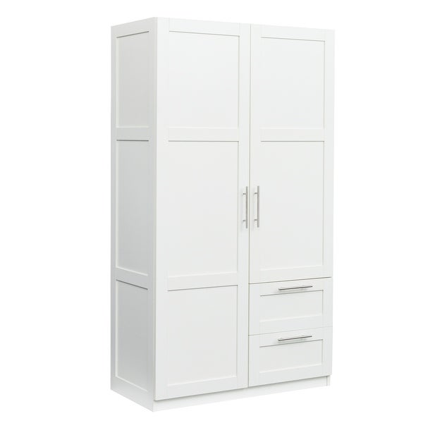 High wardrobe and kitchen cabinet with 2 doors， 2 drawers and 5 storage spaces - - 37249233