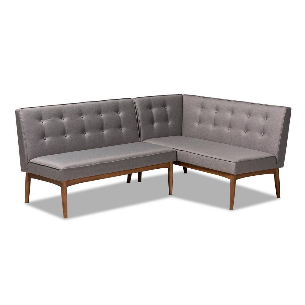 Baxton Studio Arvid Gray Dining Nook Banquette Set 155-9306-HD