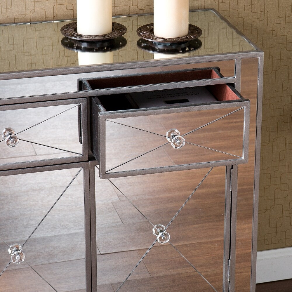 SEI Furniture Dalton 2 Door Mirrored Accent Cabinet