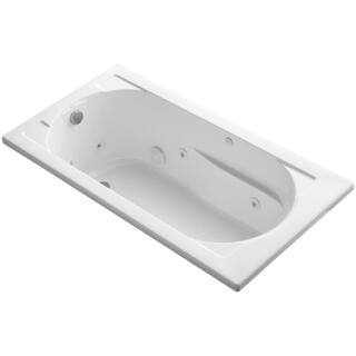 KOHLER Devonshire 60 in. x 32 in. Acrylic Drop-In Whirlpool Bathtub with Reversible Drain in White K-1357-0