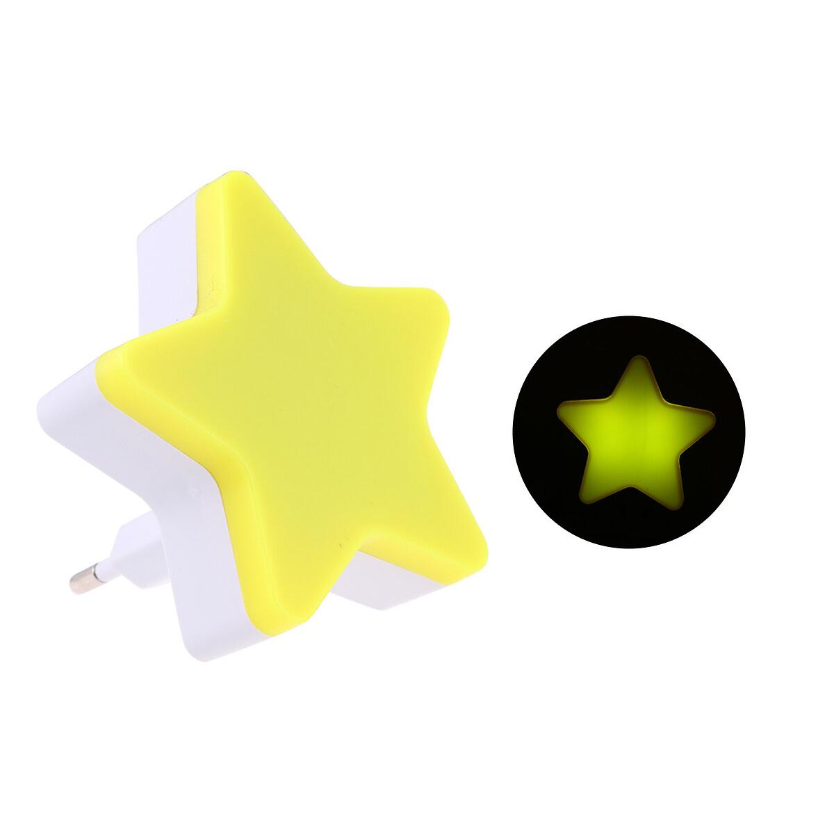 Smart Light Control Small Night Light Five-pointed Star Shaped Wall Lamp For Kids Room Bedroom Hallway (yellow)