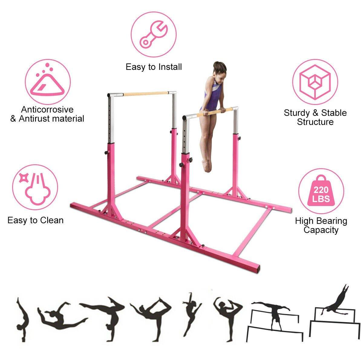 Double Horizontal Bars, Junior Gymnastic Training Parallel Bars