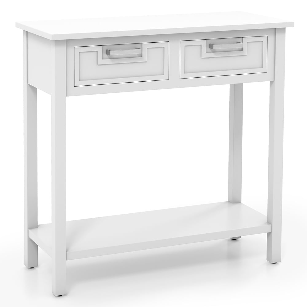 Gymax Narrow Console Table with Drawers Retro Accent Sofa Table w/   See Details